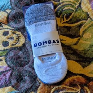 Bombas 3 pack Men's Cushioned No Show Socks - Gray and White